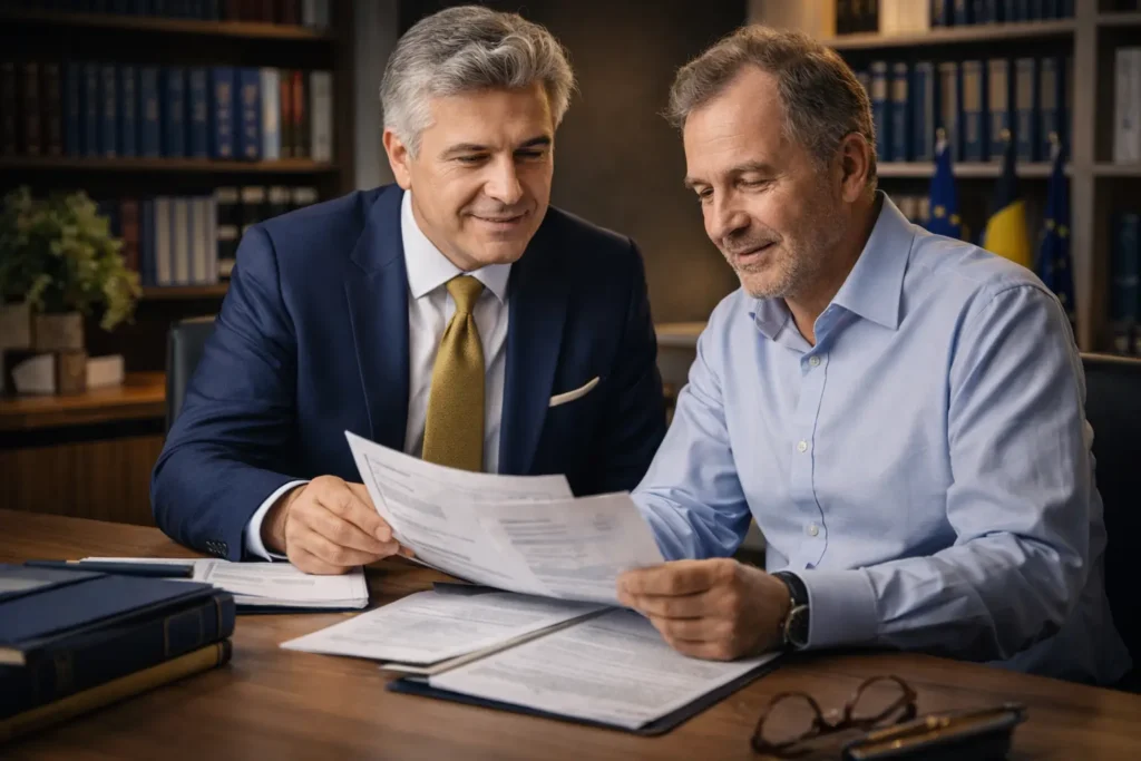 Expert-comptable accompagnant un dirigeant d'entreprise lors d'un contrôle fiscal en Belgique