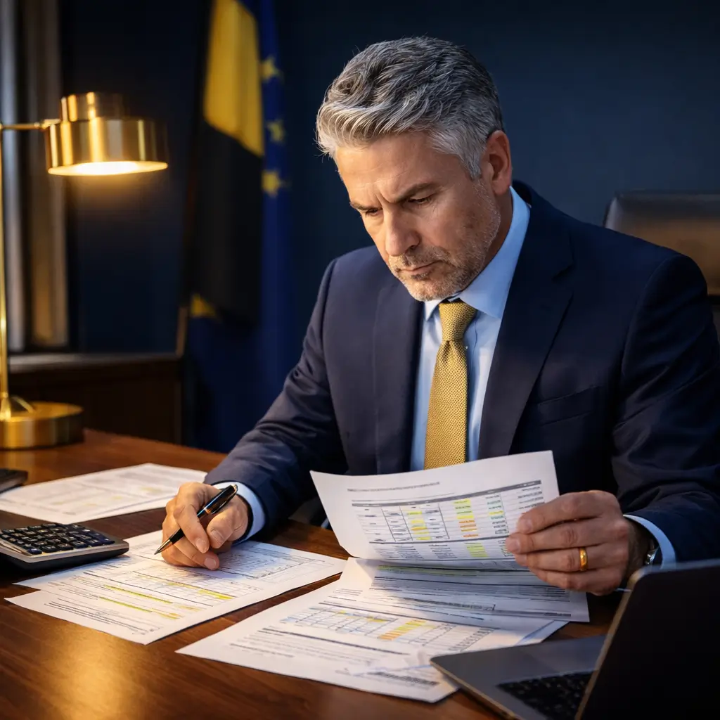 "Expert-comptable analysant des documents comptables susceptibles de déclencher un contrôle fiscal