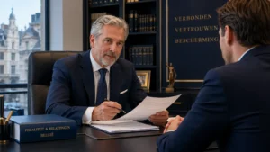 Expert-comptable accompagnant un dirigeant lors d'un contrôle fiscal en Belgique